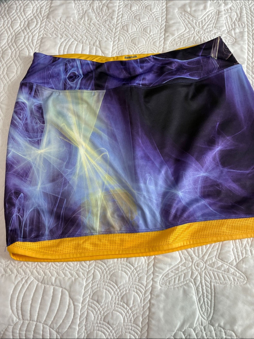 Reebok Purple and Yellow Smoke-Print Athletic Skort